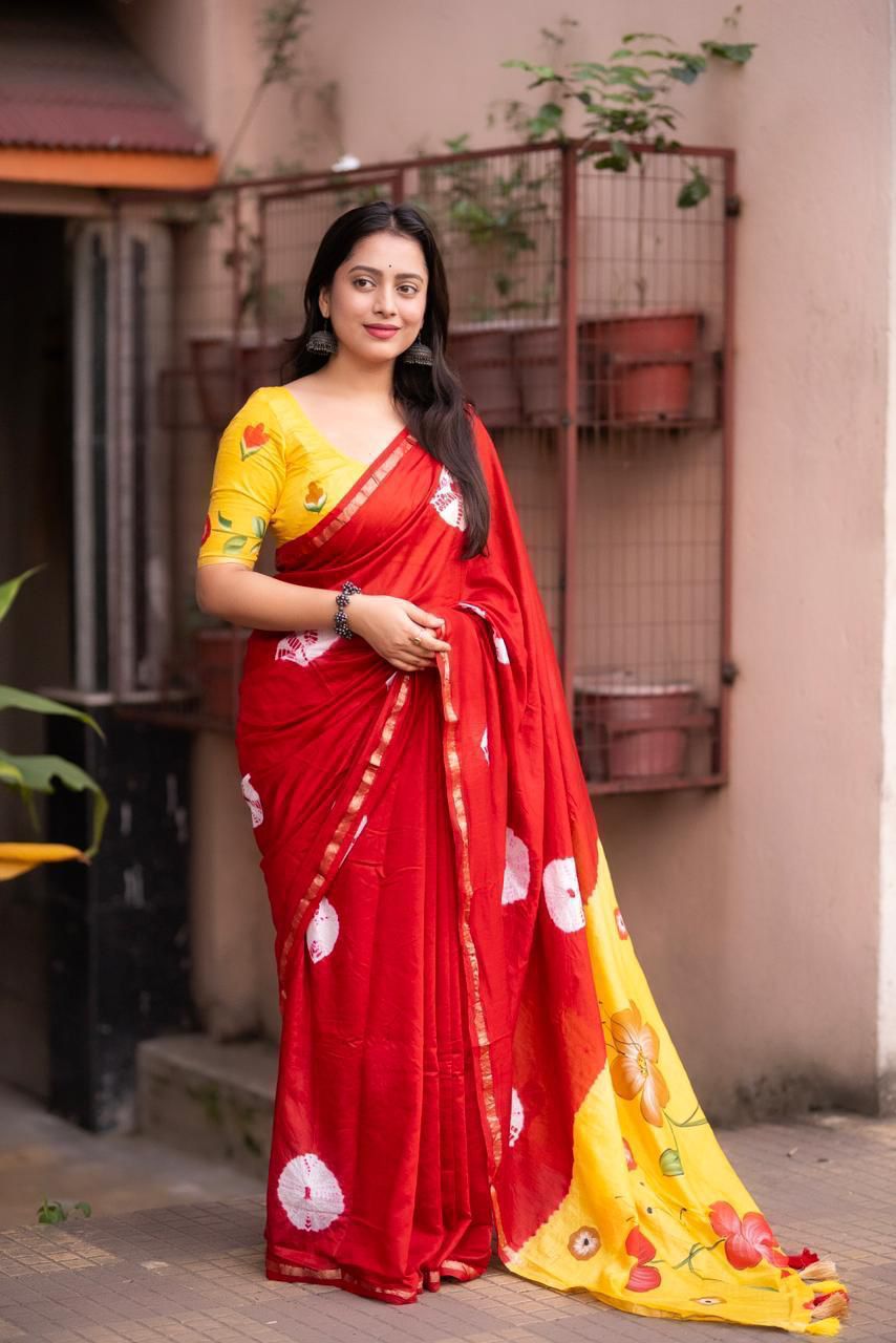Hooriya Fashions - Fancy and beautiful combination tye and dye Sarees.