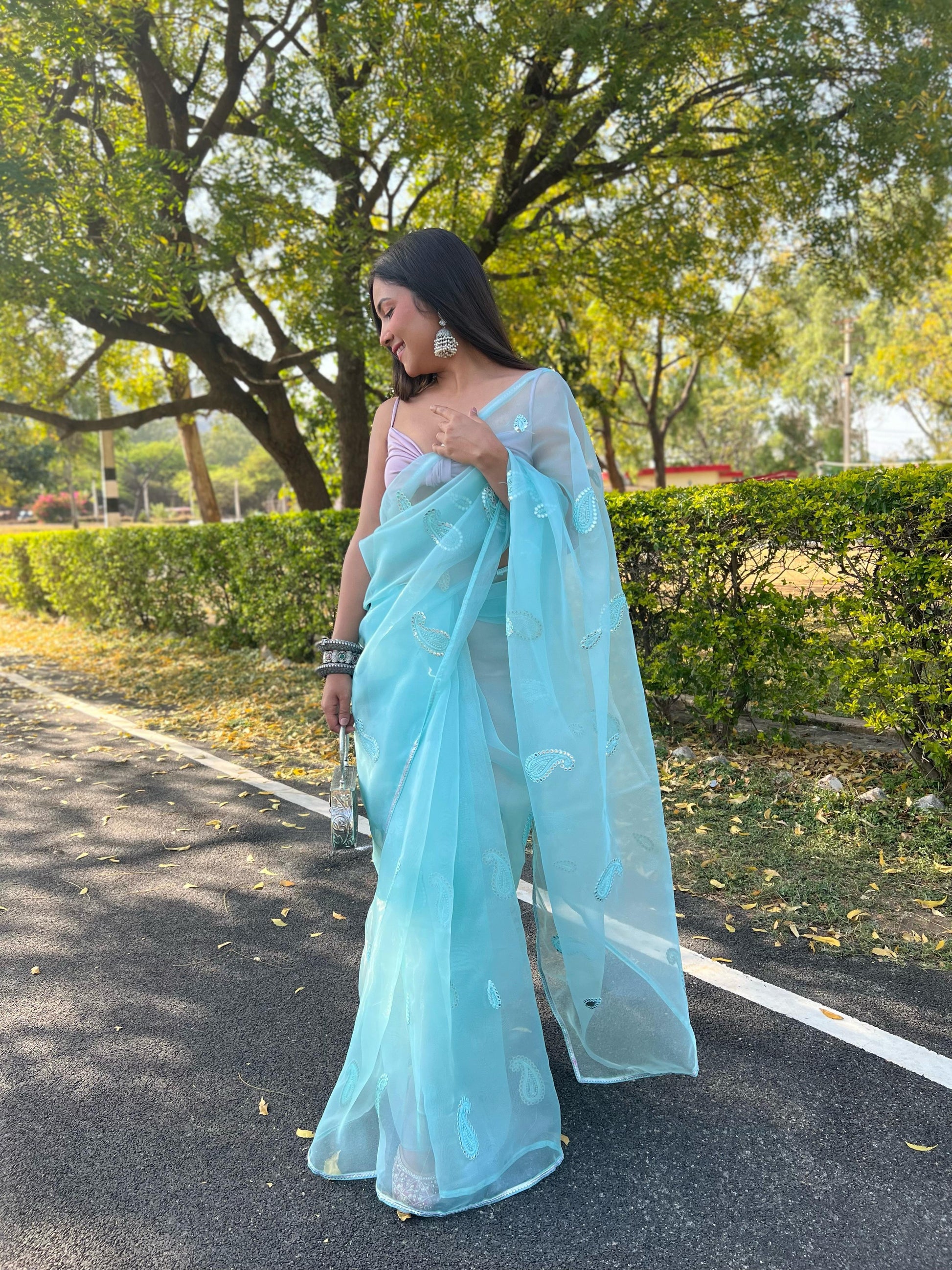 hooriya Fashions - Organza Gotawork saree