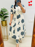 Designer A-Line Cotton Co-Ord Set with Ankle-Length Pants