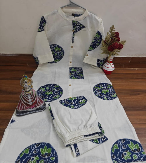 Designer A-Line Cotton Co-Ord Set with Ankle-Length Pants