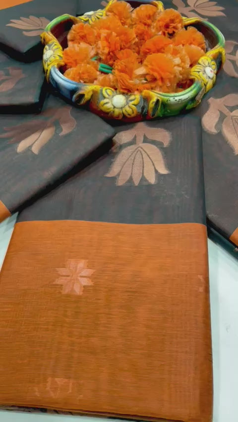 Hooriya Fashions premium brown saree for women