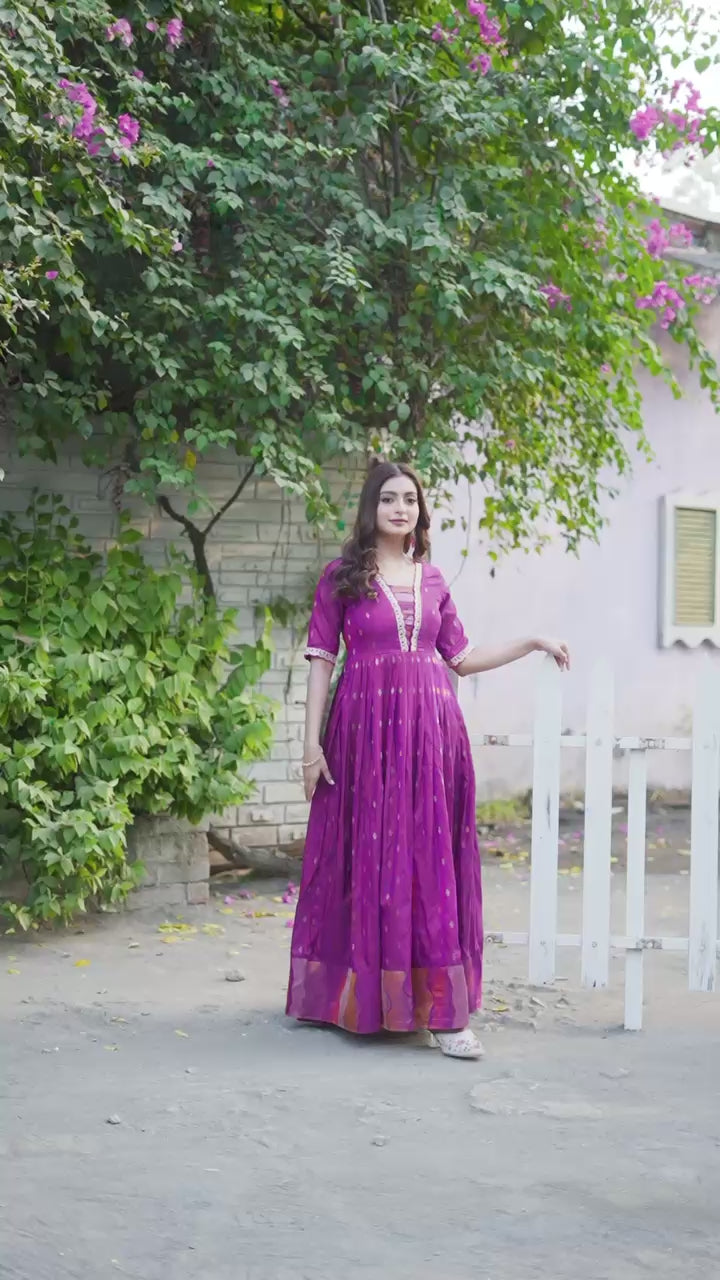 Hooriya fashions - Craft Silk gown