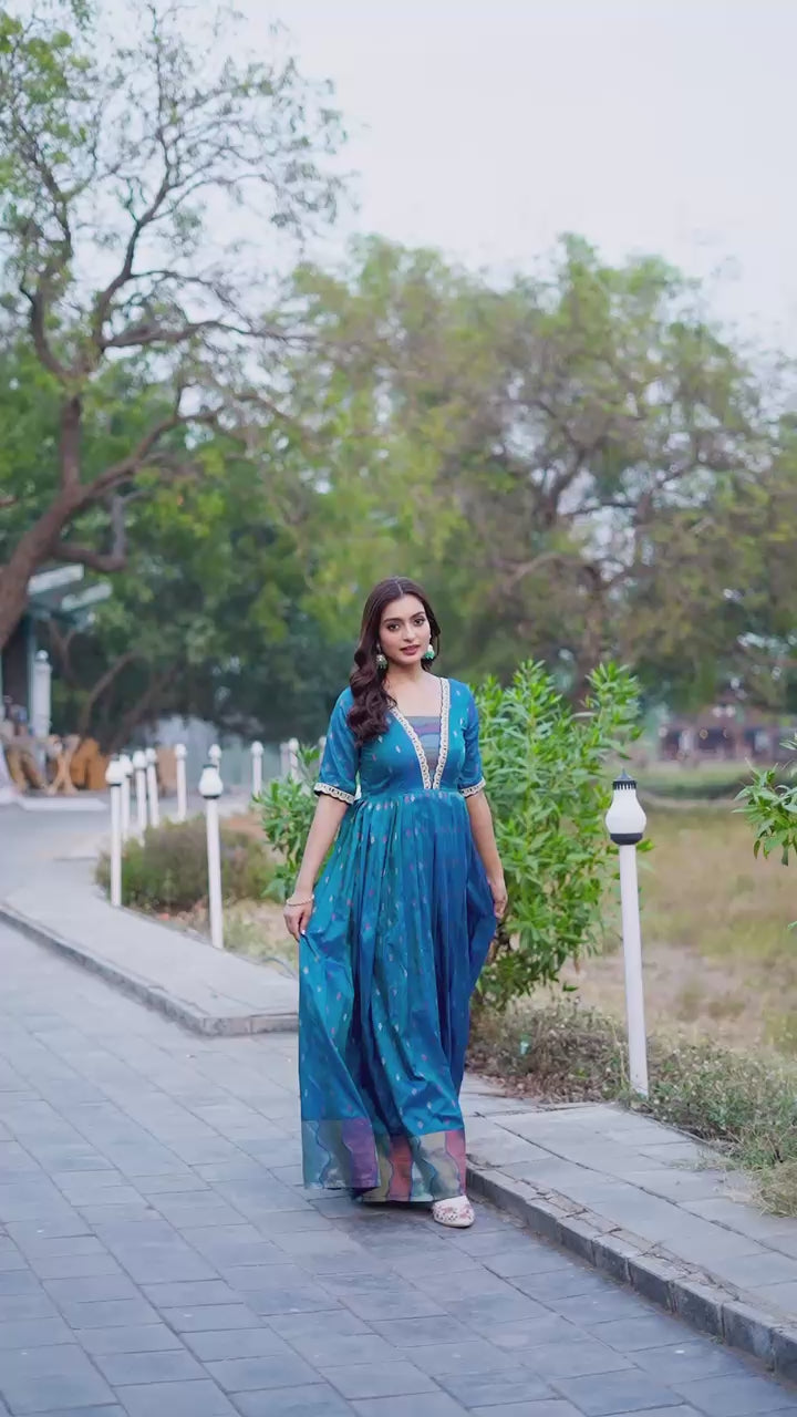 Hooriya fashions - Craft Silk gown