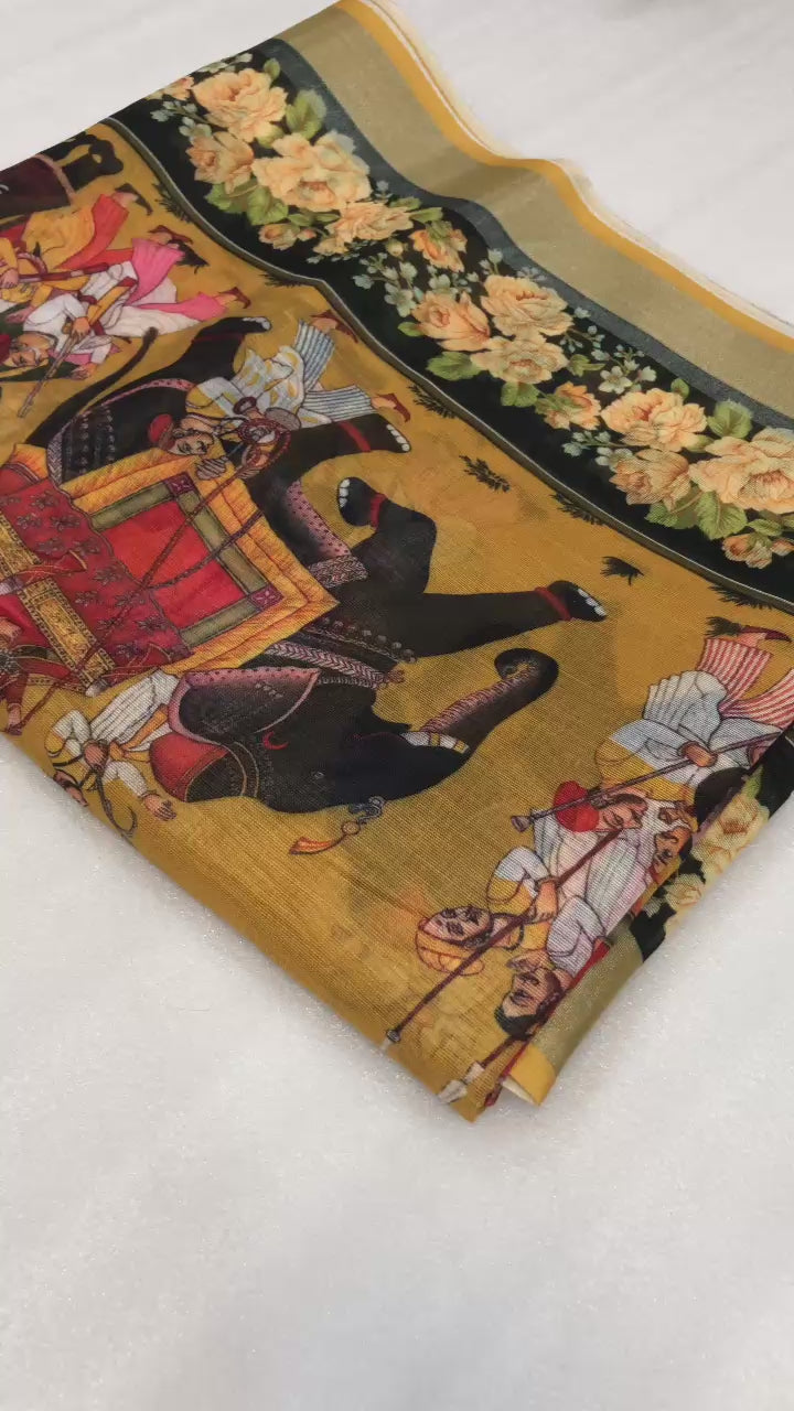 Hooriya fashions - SOFT LINEN COTTON SAREE