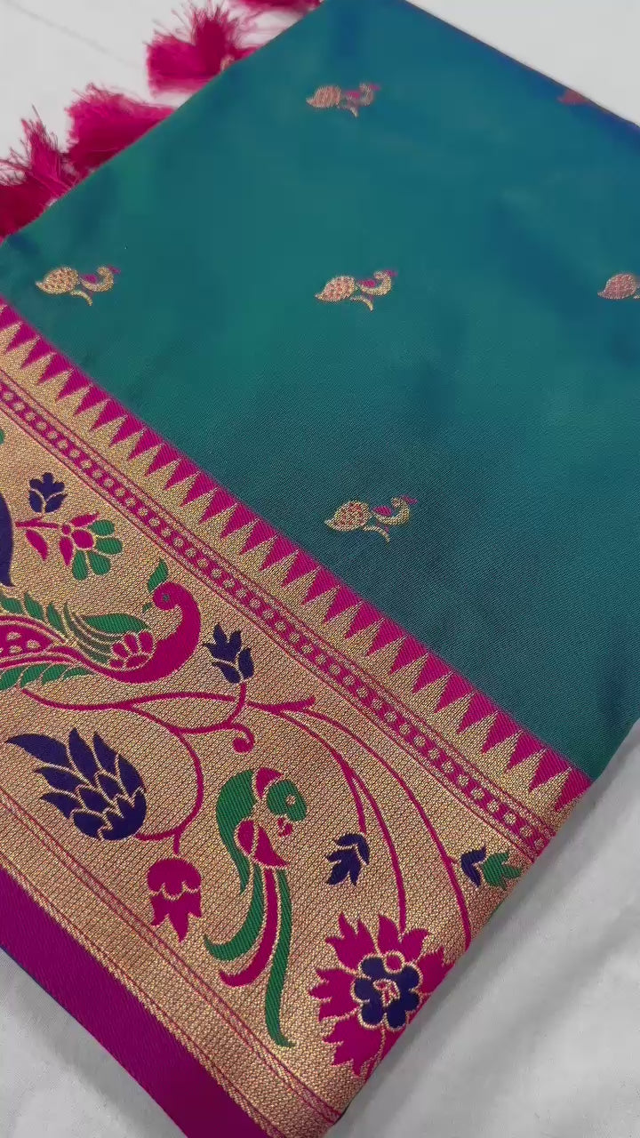 Hooriya Fashions - Soft Pethani silk saree