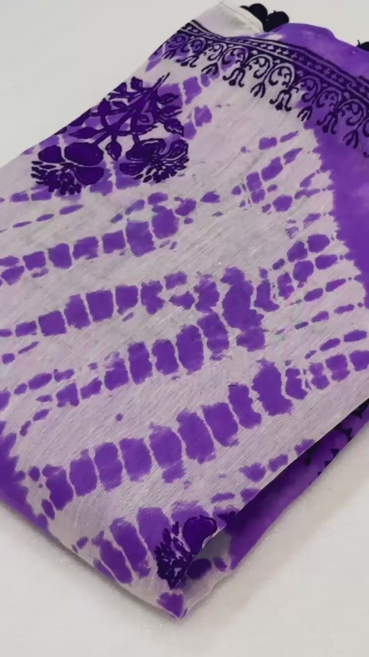 Hooriya fashions - soft Cotton ikkat print sarees