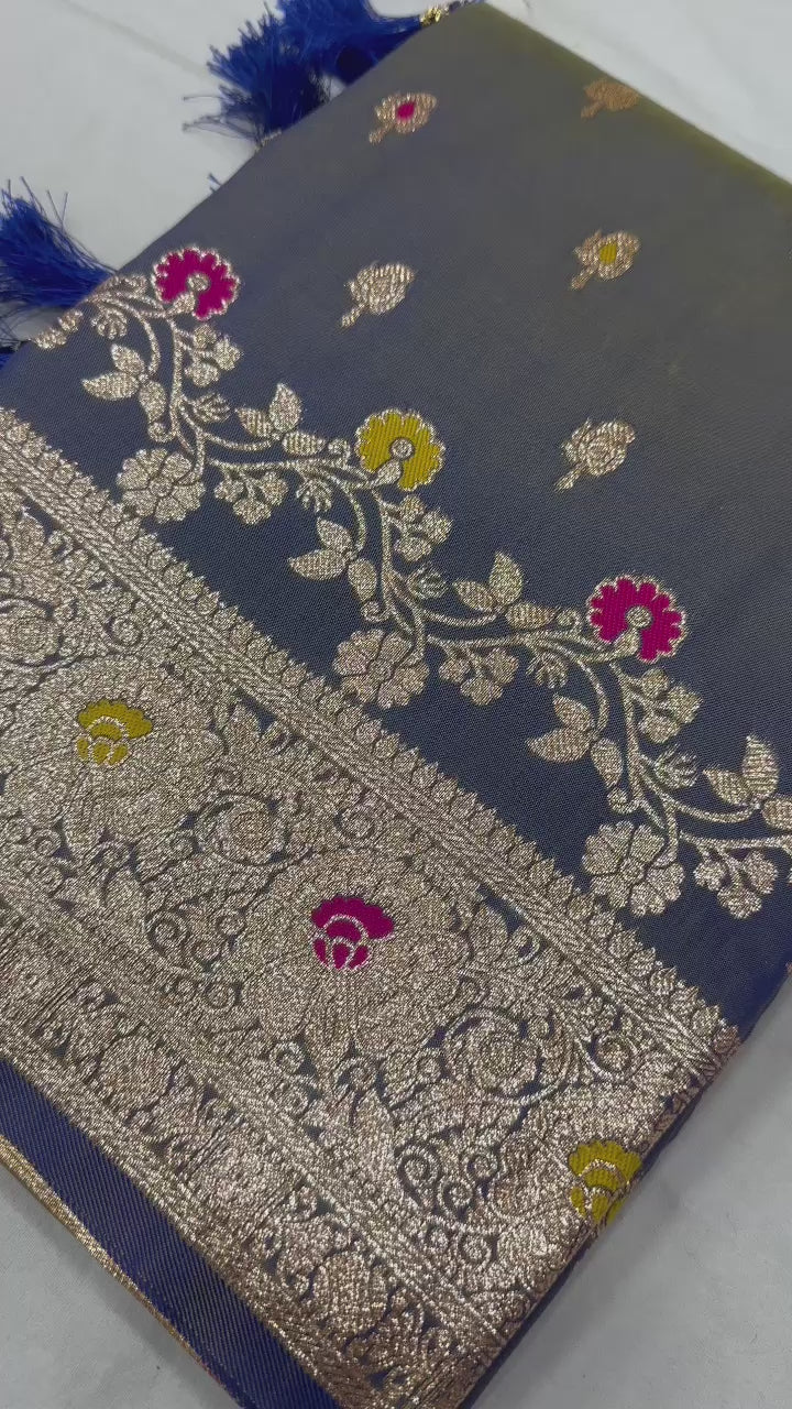 Hooriya fashions - Soft Banarasi silk saree with zari weaving saree