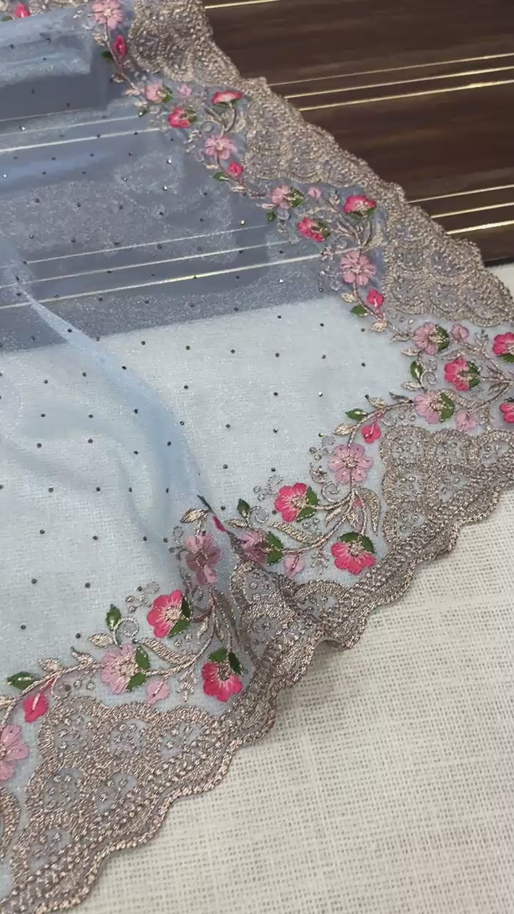 Hooriya fashions - Twill net sarees