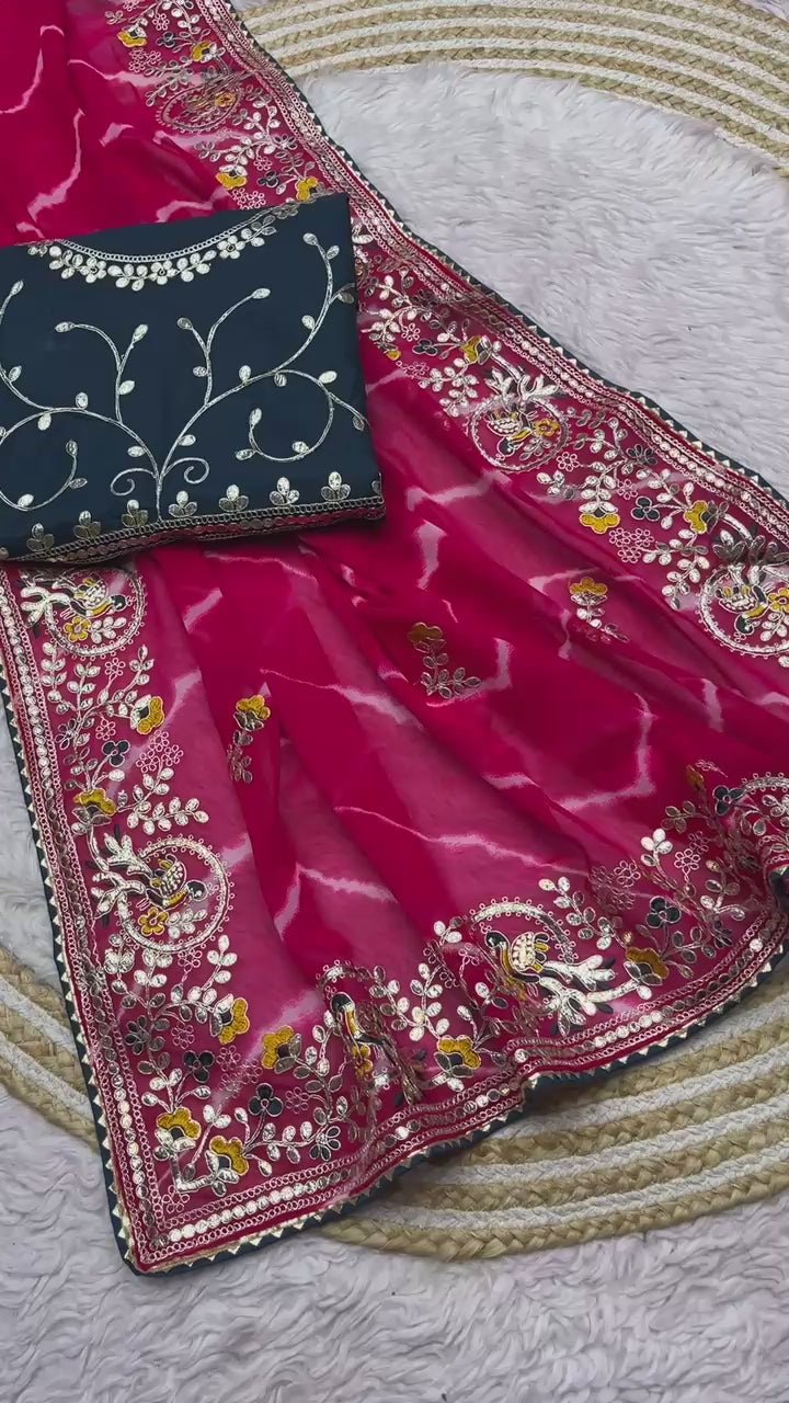 Hooriya fashions - soft Georgette Saree.