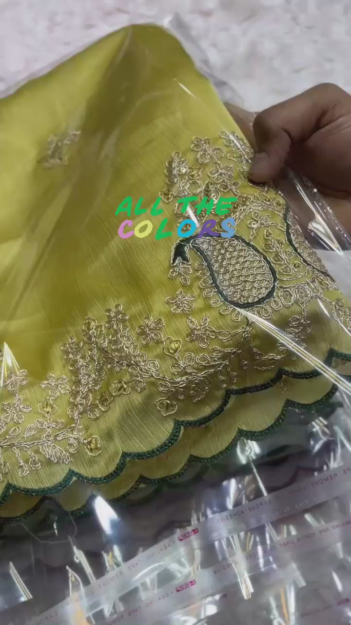 Hooriya fashions -  soft satin chiffon saree
