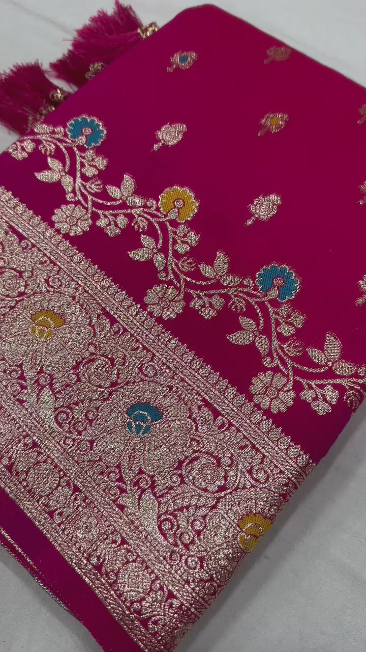 Hooriya fashions - Soft Banarasi silk saree with zari weaving saree