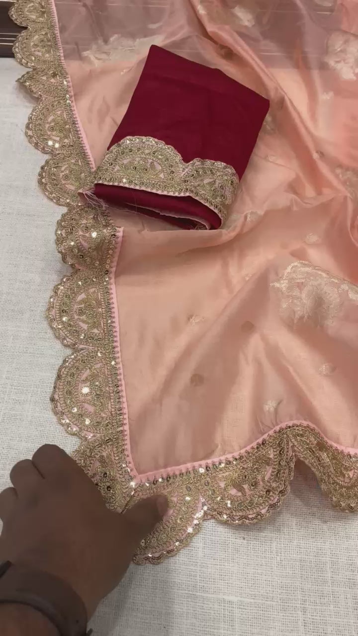Hooriya fashions - soft veaving organza