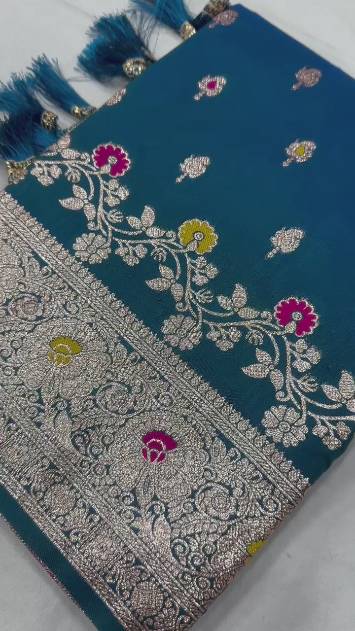 Hooriya fashions - Soft Banarasi silk saree with zari weaving saree