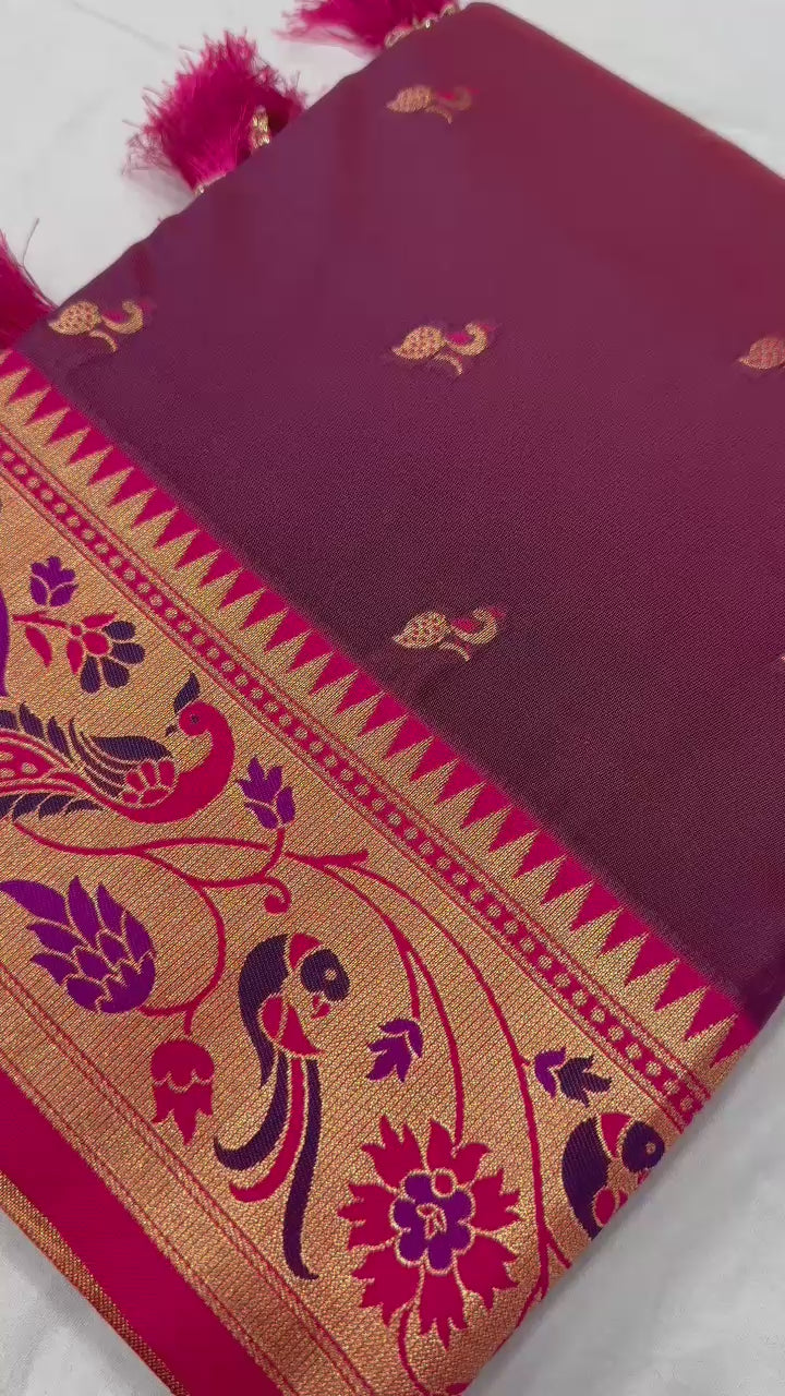 Hooriya Fashions - Soft Pethani silk saree