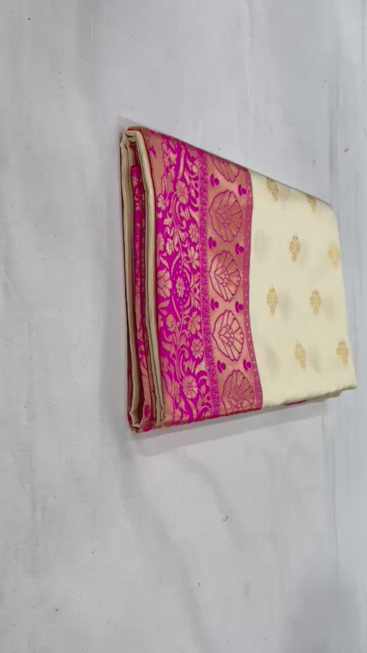 HOORIYA FASHIONS - SOFT LICHI SILK CLOTH SAREE