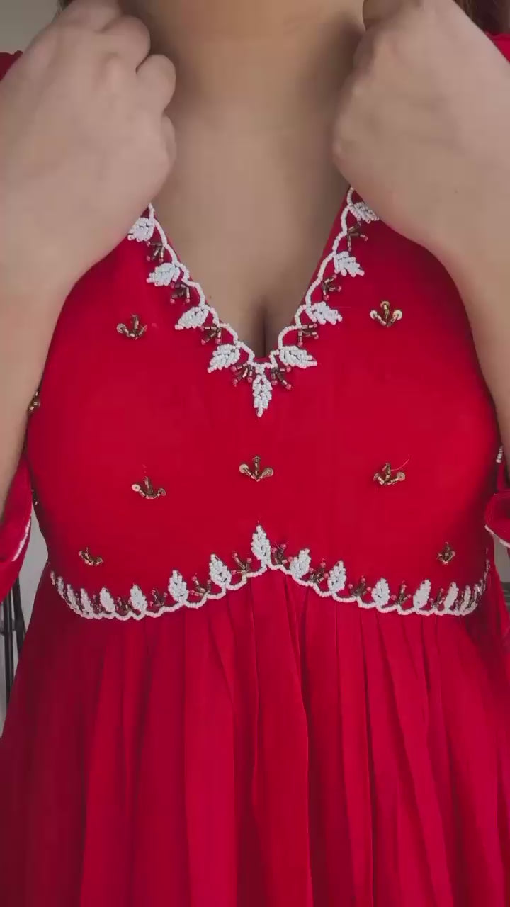 Hooriya fashions - Party Wear Look Fox Gerorrget Gown With Dupatta , pant.