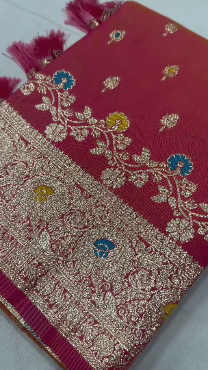 Hooriya fashions - Soft Banarasi silk saree with zari weaving saree