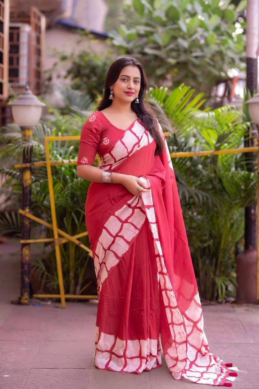 Hooriya Fashions - New pure chanderi batik sarees.