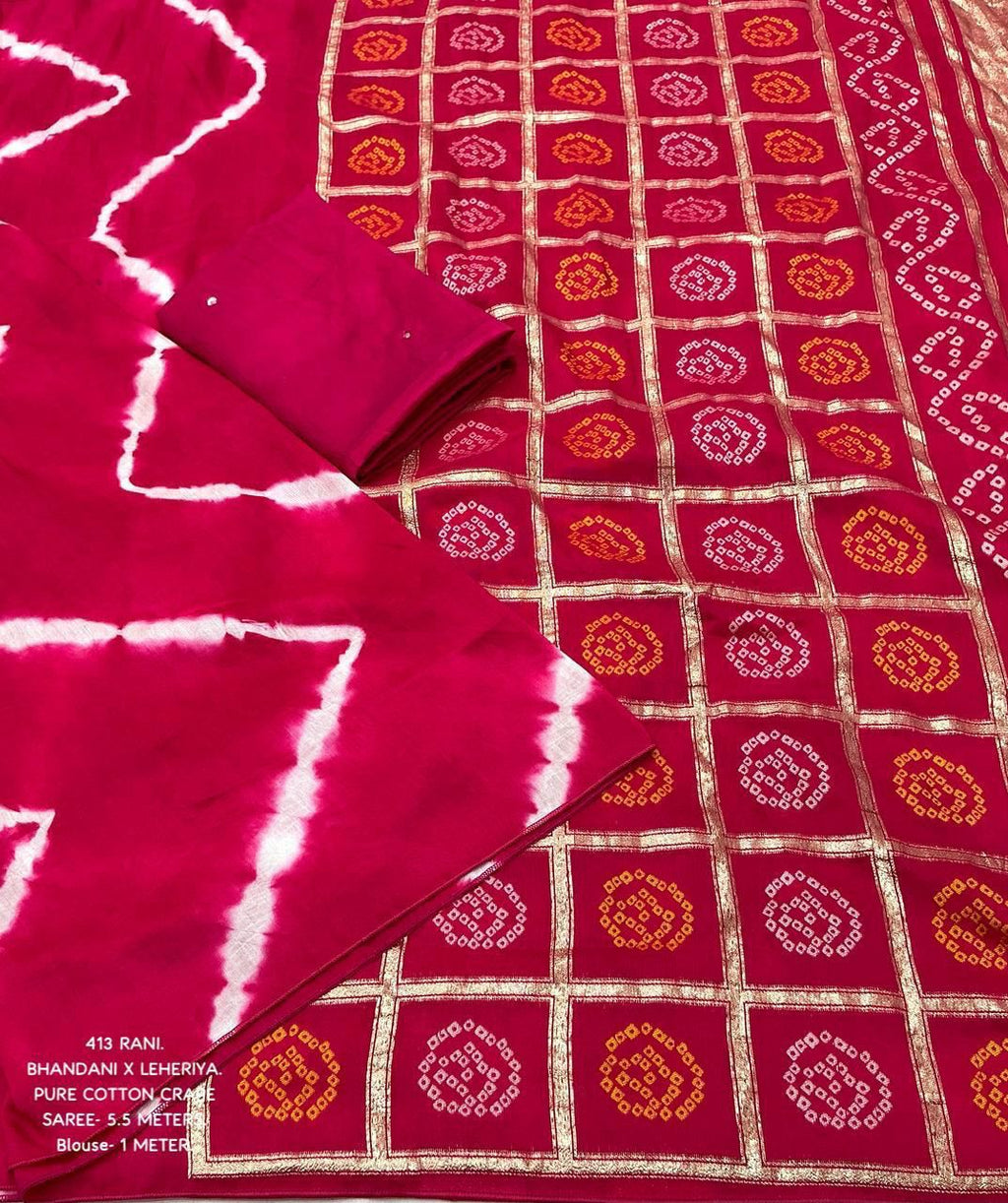 Hooriya Fashions - New supery designed traditional bhandani leheriya saree.