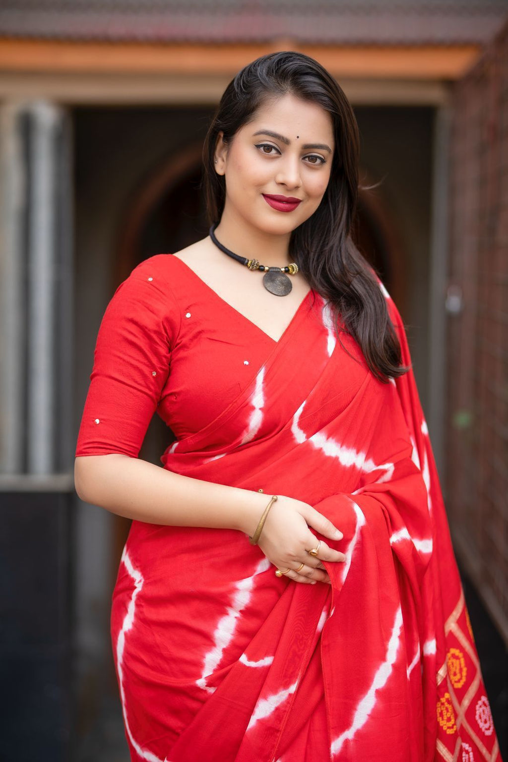 Hooriya Fashions - New supery designed traditional bhandani leheriya saree.
