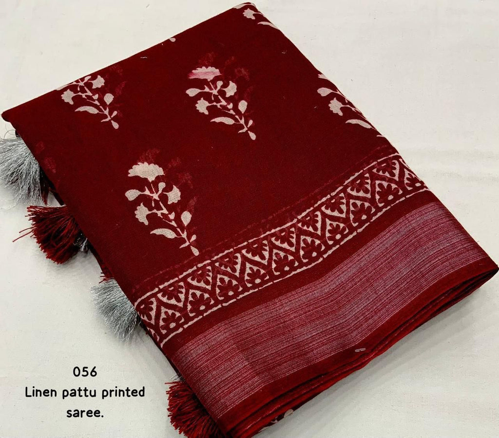 Hooriya Fashions - New linen pattu border printed Saree.