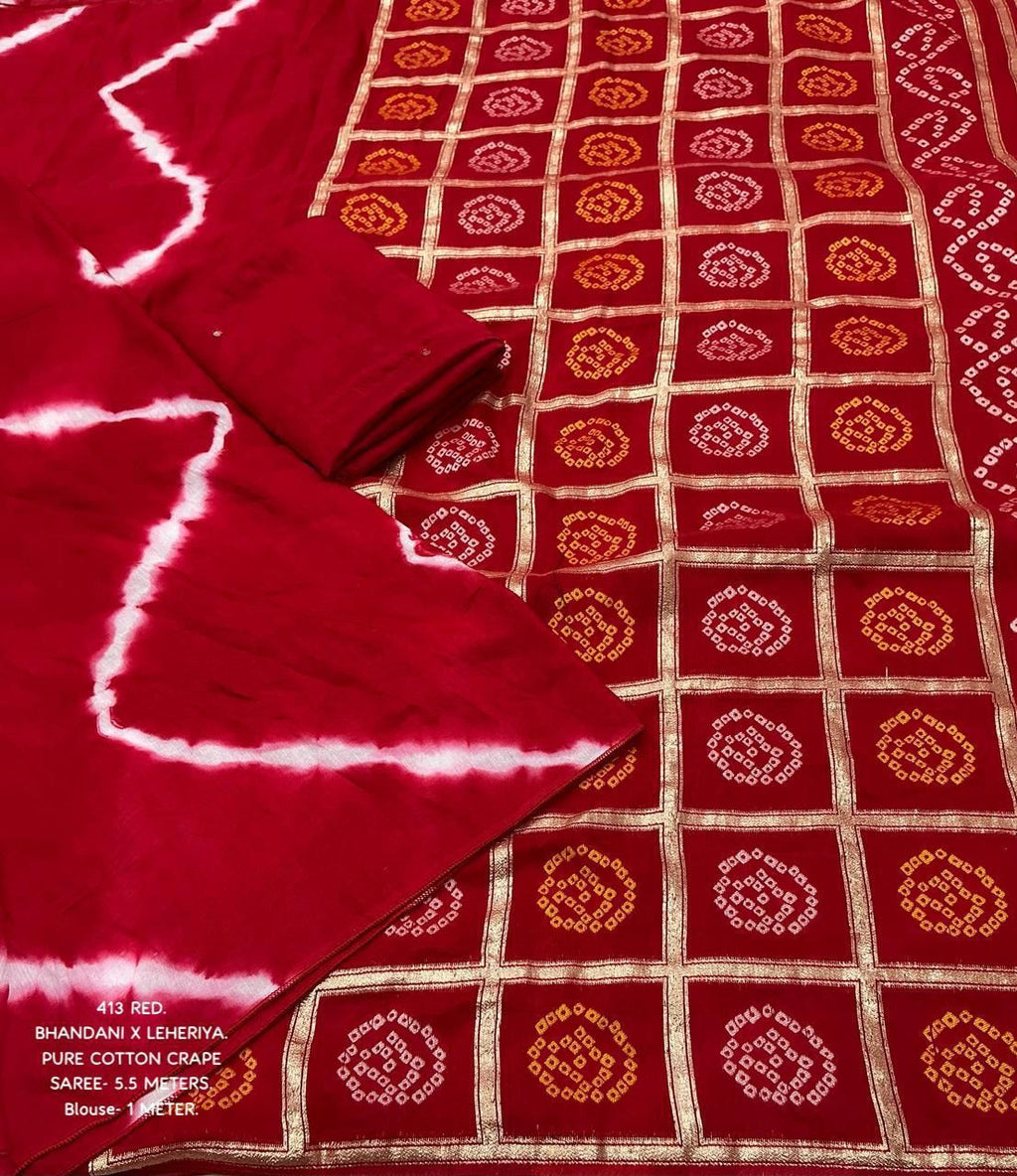 Hooriya Fashions - New supery designed traditional bhandani leheriya saree.