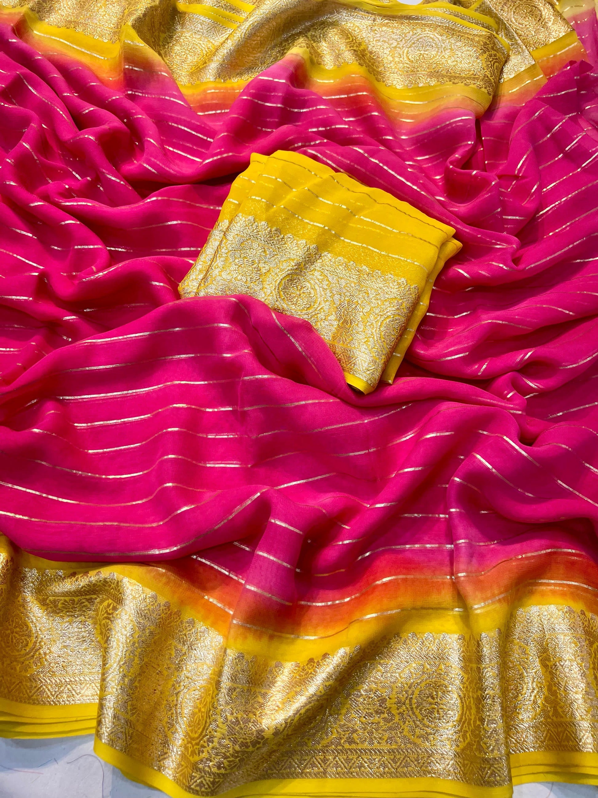 Hooriya fashions - 3D Viscose Georgette Saree